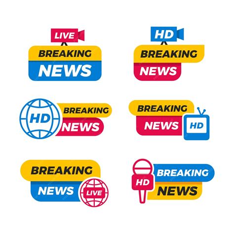 Free Vector | Flat design breaking news logo