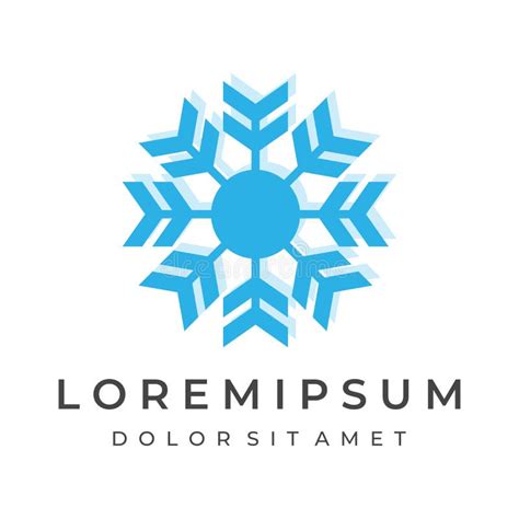 Logo Template Design Abstract Blue Snowflake Or Cold Elements With