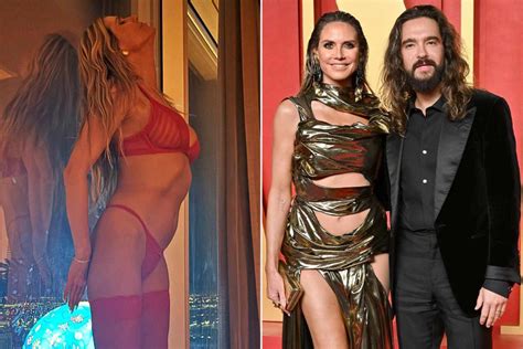 Heidi Klum Strips Down To Her Red Lingerie In Sexy Snap Taken By Husband During Their Las Vegas
