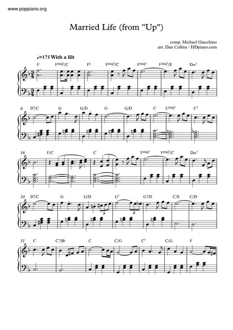 Michael Giacchino Up Married Life Sheet Music Pdf Free Score