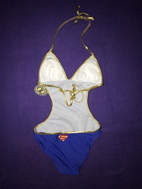 Womens Dc Comics Superman Batman Bikini Monokini Swimwear Bathingsuit Nwt Small Ebay