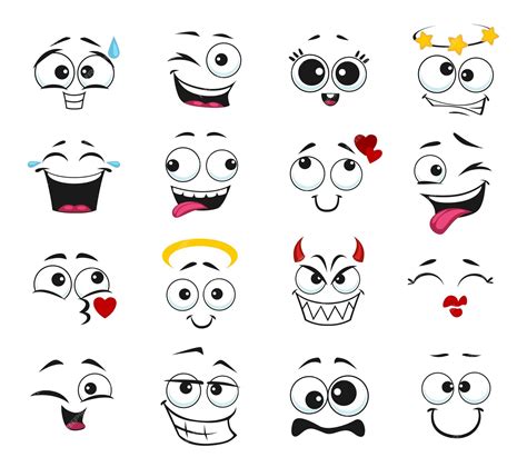 Premium Vector Face Expression Isolated Vector Feelings Icons Set