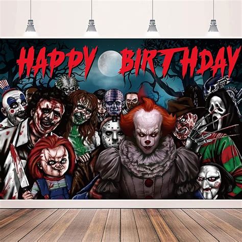 Buy Horror Movie Happy Birthday Backdrop Party Supplies Horror Decor