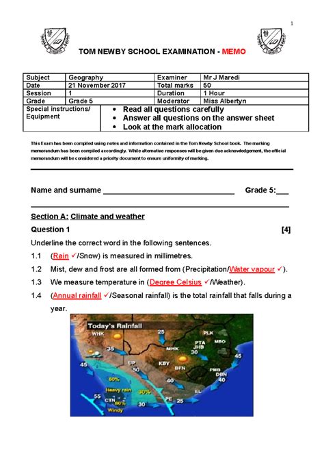 Gr-5-Geography-T4-Nov-2017-MEMO- Revised-20-10-17 - TOM NEWBY SCHOOL