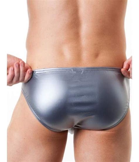 Boxers Strings Slip Sexy Gris Simili Cuir M Lingerie Sexy