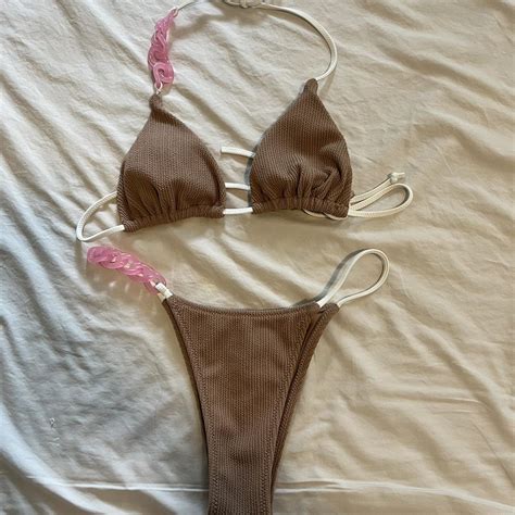 White Fox Bikini Worn One Time No Flaws No Longer Depop