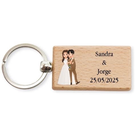 Porte Cl S En Bois De Mariage Personnalis Avec Nom Et Date