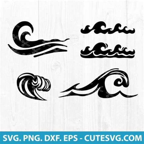 Wave Svg Cut File Ocean Wave Svg Surf Wave Svg Bundle Png Dxf