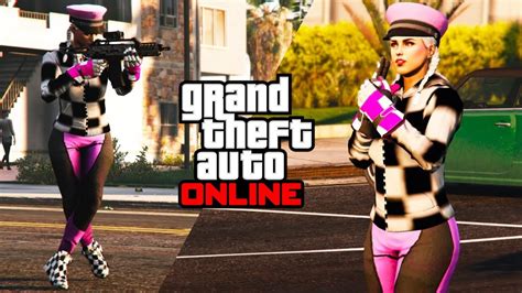 Pink Checkerboard Modded Outfit Glitch Gta Online Deutsch