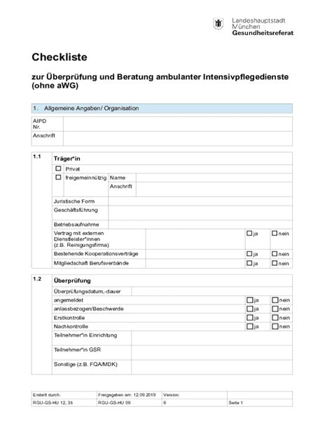 Fillable Online Checkliste Muenchen De Fax Email Print Pdffiller