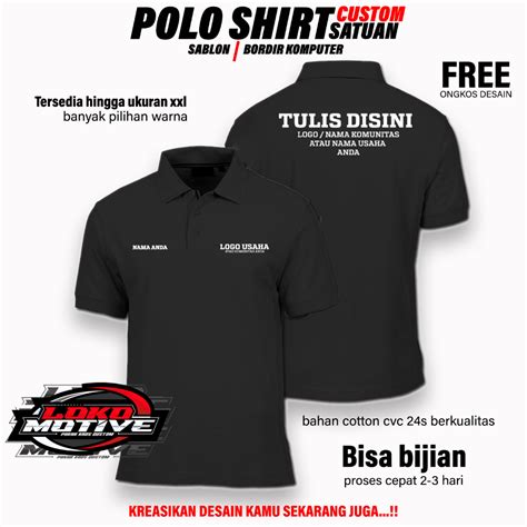 Jual KAOS POLO SABLON KAOS KERAH BORDIR BAJU POLO SABLON CUSTOM