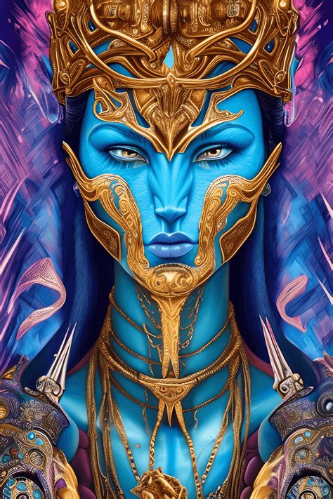 Avatar Blue Skin Man Intricate King God Prince Warrior · Creative Fabrica