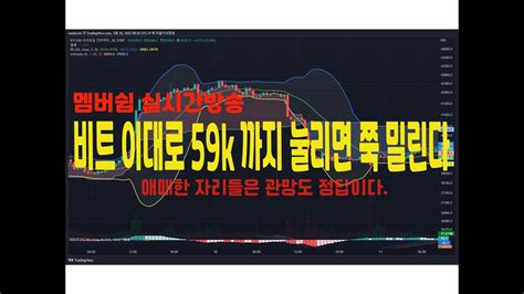 4월 29일 비트코인 실시간방송 비트 이대로 59k 까지 밀리면 쭉 밀린 마코 리플 이더리움 마동석코인 bitcoin