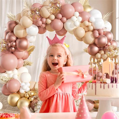 FOTIOMRG Kit De Guirnalda De Arco De Globos Bohemios De 136 Piezas Color Rosa Polvoriento Nude
