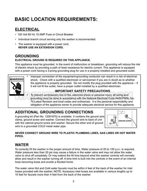 Maytag Mah8700aww Washer Installation Instructions