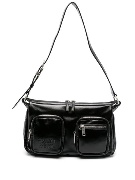 Marge Sherwood Logo Embossed Leather Shoulder Bag Black Farfetch