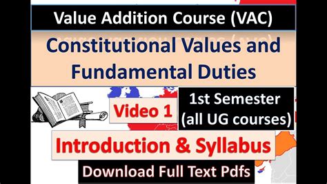 1st 2nd Sem Constitutional Values And Fundamental Duties Value