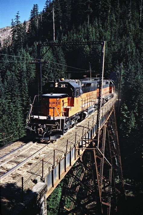 Hall Creek Washington 1979 Westbound Milwaukee Road Freight Train In