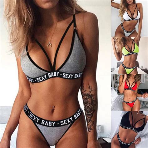DAMEN PUSH UP BH Tanga Set Sexy Dessous Unterwäsche Nachtwäsche Bikini Set EUR PicClick DE