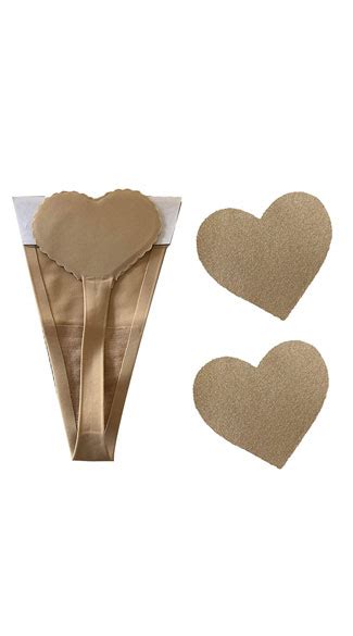 Nude Heart Sticker Thong Set Sticker Thong Panty Yandy