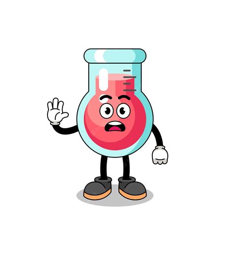 Premium Vector Laboratory Beaker Cartoon Illustration Doing Stop Hand