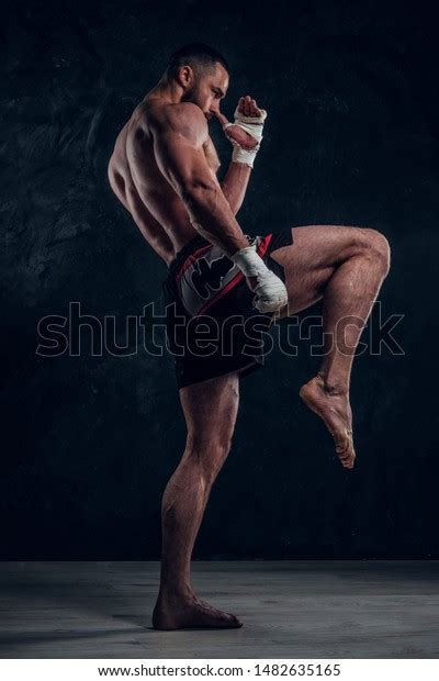 Muscular Handsome Fighter Naked Torso Demonstraiting Stock Photo Shutterstock