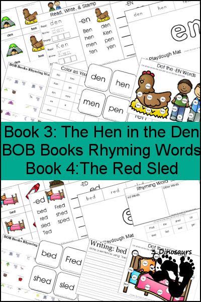 Book The Hen In The Den Bob Books Rhyming Words Book The Red Sled