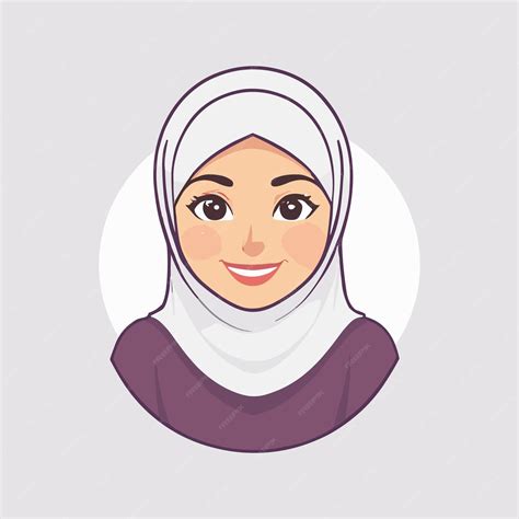 Premium Vector Hijab Girl Cartoon Illustration Minimalist Vector Design