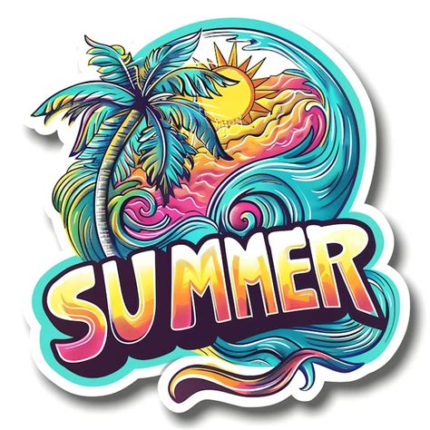 Premium Photo Whimsical Summer Sticker For Printing And Diy Craft