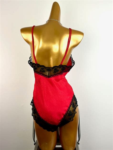 Vintage S Teddy Lingerie Victorias Secret Gold Labe Gem