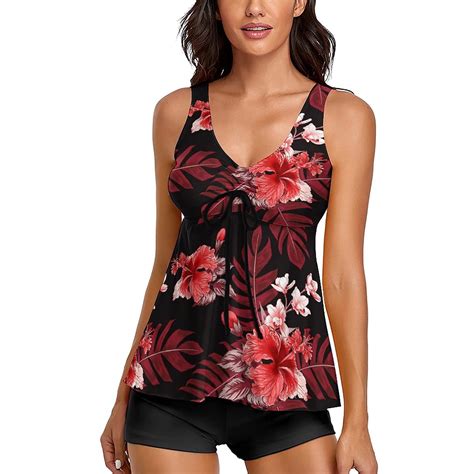 YUNAFFT Easter Womens Sexy Bikini Flower Assorted Colors Drawstring Swimwear Shorts Two Piece