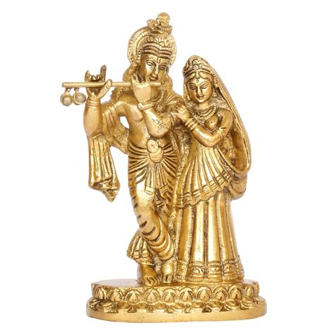 kartique brass radha krishna idol  home decor  gold color height