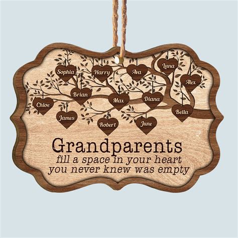 Grandchildren Fill A Space In Heart - Personalized Wooden/Aluminum