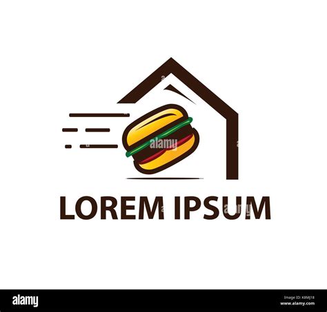 Burger To Your Home Logo House Of Burger Logo Icon Design Isolated