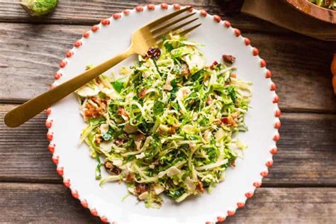 Brussels Sprout Kale Apple Salad With Sharp Cheddar Bacon