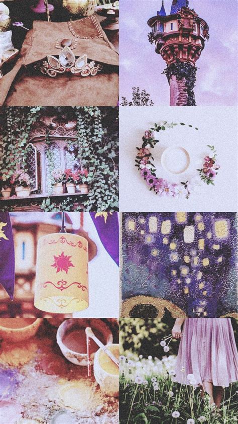 Tangled Rapunzel Disney Princess Aesthetic Purple Moodboard Edit Save