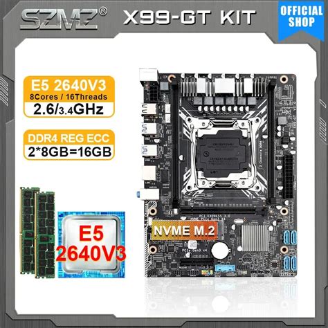 SZMZ X99 GT Motherboard LGA2011 V3 CPU RAM Kit Xeon With E5 2640 V3 2