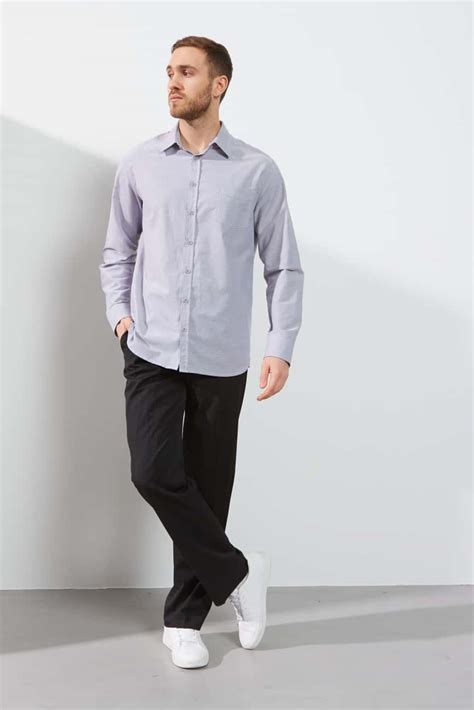 Сорочка мужская с длинным рукавом, со складкой на спинке | KORRTO