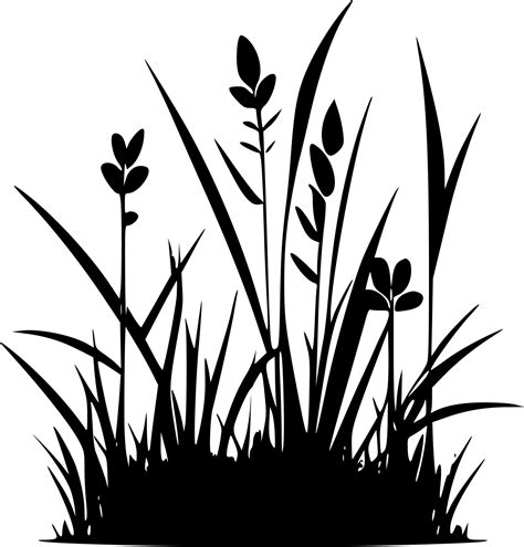 Grass Minimalist And Simple Silhouette Vector Illustration