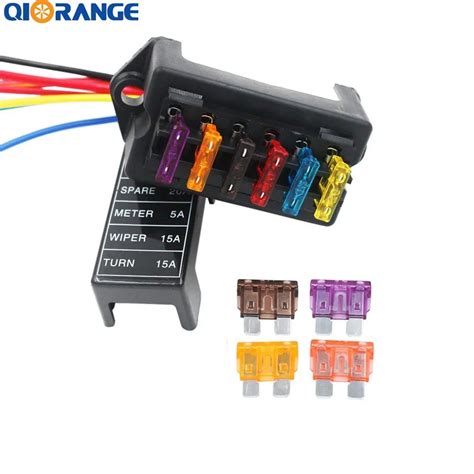 2 Input 6 Output Car Standard Blade Fuse Holder Atc Ato 6 Way Fuse Box With Wire With 10 Free