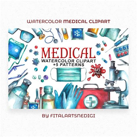 Watercolor Medical Clipart Masterbundles