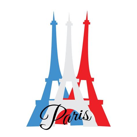 Eiffel tower in white, blue and red colours. Paris. 5513155 Vector Art at Vecteezy