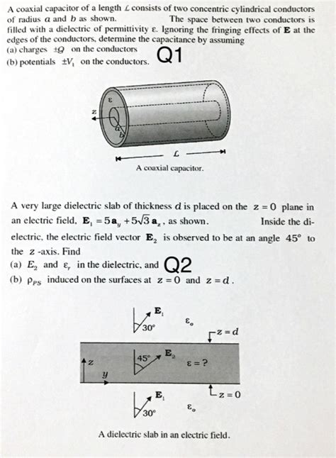 Solved A Coaxial Capacitor Of A Length L Consists Of Two Chegg