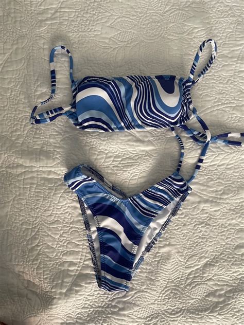 Blue Bikini Women S Fashion Swimwear Bikinis Swimsuits On Carousell