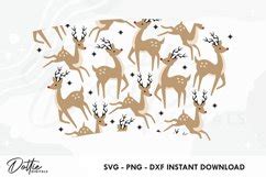 Rudolph Reindeer No Hole Starbucks Hot Cup Wrap Svg Oz