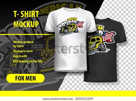 Tshirt Mockup American Hot Rod Phrase Stock Vector Royalty Free 1035521299 Shutterstock