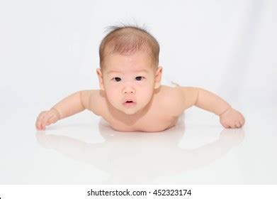 Naked Baby Girl Isolated On White Stock Photo 452323174 Shutterstock