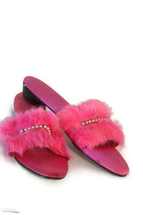 Vintage Womens Bedroom Slippers Hot Pink Slippers House Etsy