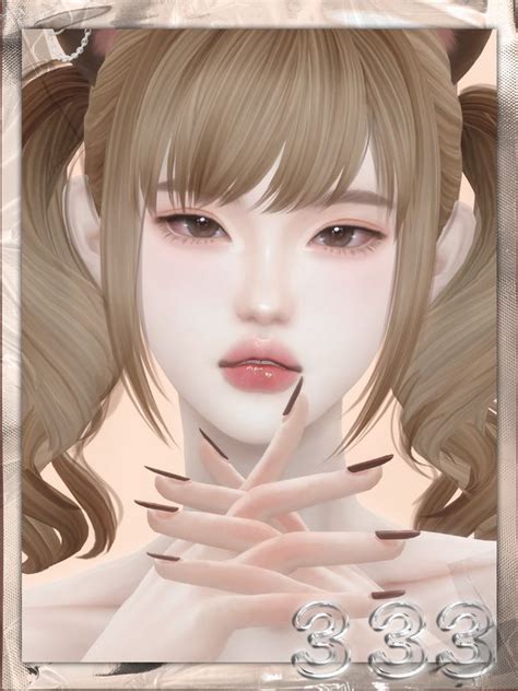 【333】honey Peach Makeup Set San33 On Patreon In 2022 Sims 4 Anime Sims 4 Body Mods The