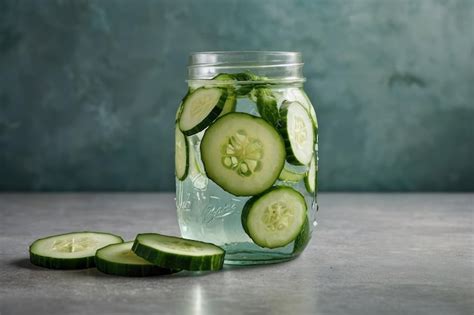 Premium Photo Refreshing Cucumber Water In Mason Jar